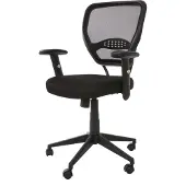 MCW Professionele bureaustoel Seattle, directiedraaistoel, 150 kg belastbaar, stof/textiel ~ zwart met armleuningen