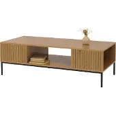 Mendler Salontafel -O39, tafel bank tafel bijzettafel plank, melamine MDF 39x120x60cm ~ natuur
