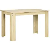 HOMCOM -Eettafel-Spaanplaat-120x69x75cm-Eiken