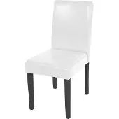 MCW Littau eetkamerstoel, keukenstoel, leer ~ wit, donkere poten