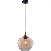 Freelight Fresu Hanglamp – 1-lichts | Brons-Goud | Amber Glas | Ø 24 cm