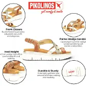 Pikolinos Sandaal 'Palma' cognac / grijs / olijfgroen / zilver