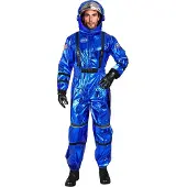Widmann Astronaut Jumpsuit Heer Metallic - Blauw - Maat S
