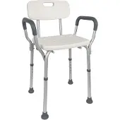 Mobiclinic Puerto - Douchestoel - verstelbare badzitje - ergonomische - douchestoel voor volwassenen - badzitje voor gehandicapten - anti-slip - in hoogte verstelbaar - met rugleuning en armleuningen