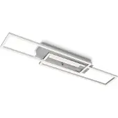 Briloner LED-plafondlamp Frame Mid, alu / grijs / zink, Woon-/ Eetkamer, metaal, Modern, LED plafondlamp