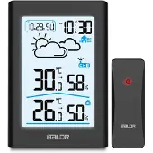 Baldr Weerstation - zwart - groot display - BD-911