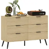 HOMCOM Ladekast - Spaanplaat - 110x40x75cm - Eikenhout