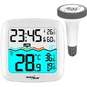 Greenblue - Weerstation - Temperatuurstation met Zwembadthermometer | Radio en Klokfunctie - Wit