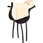 QHP - Paardrijzadel Super Soft - Creme / Zwart - Cob