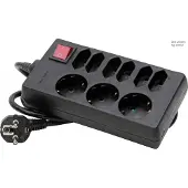 Kopp 129805005, 1,4 meter, Type C, Zwart, Rood, 9 stopcontacten, 16A, 250V