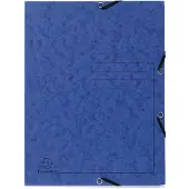 Exacompta 3-klepsmap met elastiek 55402E Blauw Gewafeld karton 25 Stuks