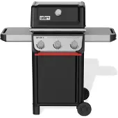 Weber Spirit E-310 - Gasbarbecue - Zwart - 3 Branders met 7,8 kW vermogen - Porselein geëmailleerde gietijzeren grillrooster - 2 Zijtafels - 2 Duurzame wielen - Kast met deur