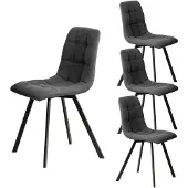 CALICOSY Set van 4 gestoffeerde stoelen chilli