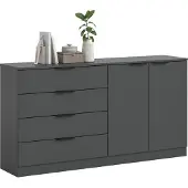 Ebuy24 Kopenhagen dressoir 4 laden, 2 deuren antraciet.