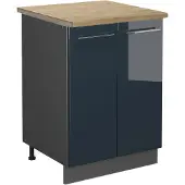 Vicco Fame-Line Keukenonderkast – 60 cm, WB Eik Donkerblauw hoogglans