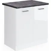 Vicco Wastafelkast R-Line Wit Hoogglans 80 cm , WB Antraciet, Model 46858
