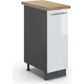 Vicco Apotheekkast Fame-Line Wit Hoogglans 30 cm , WB Eik, Model 46728