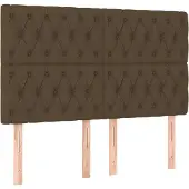 vidaXL Hoofdbord donkerbruin 144x7x118/128 cm stof