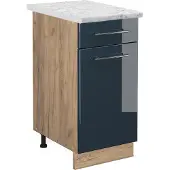 Vicco Keukenonderkast Fame-Line Donkerblauw hoogglans 40 cm , WB Marmer, Model 48843