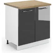 Vicco Fame-Line Wastafelkast – 80 cm met legplank, WB Eik Antraciet Hoogglans