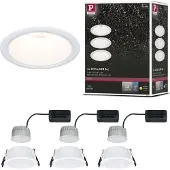 Paulmann LED-inbouwlamp 3-Step-Dim Cole Coin Set van 3 IP44 rond 88 mm Coin 3x6W 3x470lm 230V dimbaar 2700K Wit