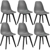 En.casa Eetkamerstoel Lendava 83x54x48 cm set van 6 grijs en zwart