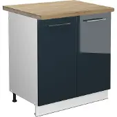 Vicco Fame-Line Keukenkasten – 80 cm, WB Eik Donkerblauw hoogglans