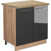 Vicco Fame-Line Wastafelkast – 80 cm, WB Eik Antraciet Hoogglans