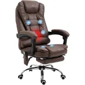 Vinsetto massage bureaustoel - microvezelstof - 65x70x119cm - bruin