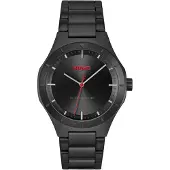 HUGO Lit horloge met zwarte coating en ton-sur-ton wijzerplaat