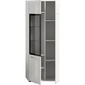 Xonox Home Ice vitrinekast 1 deur, 1 glazen deur wit, hoogglans wit.