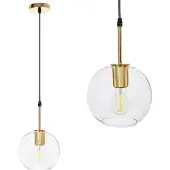 Toolight Gouden hanglamp - elegant design - hoogwaardig glas - veelzijdig gebruik - 1 lichtpunt - E27 fitting