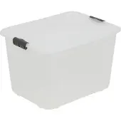 BranQ Velur 30L opbergbox met deksel, transparant
