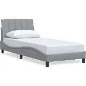 vidaXL Bedframe zonder matras "Hanko" 90x190 cm stof lichtgrijs