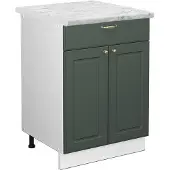 Vicco Keukenonderkast Fame-Line Groen-Goud Landhuis 60 cm met lade, WB Marmer, Model 46844