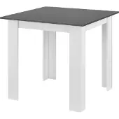 En.casa Eettafel Algermissen, 80x80x76 cm, geschikt voor 4 personen, vierkant, spaanplaat, donkergrijs/wit