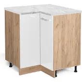 Vicco Hoekkast R-Line Wit Hoogglans 75.6 cm WB Marmer, Model 46387