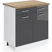 Vicco R-Line Keukenonderkast – 80 cm, WB Eik Antraciet Hoogglans