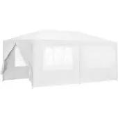 Casa.pro [] Pavillon 600x300x255 cm. Tuinpaviljoen, partytent, tuinpaviljoen, bierpaviljoen, feesttent. Wit
