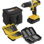 Powerplus Accu klopboormachine POWX00840 - 3 in 1: boren hamerboren en schroeven, 20 V boormachine, 40 Nm, Links en rechts schroeven, Incl. 2 accu's 2.0 Ah en 1 lader, 53 accessoires