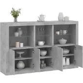 vidaXL Dressoir met LED-verlichting 162x37x100 cm betongrijs