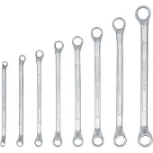 Bgs Spanner, Dubbele dopsleutelset cranked SW 6 x 7 - 20 x 22 mm 8 stuks. (9 mm, 17 mm, 15 mm, 22 mm, 19 mm, 11 mm, 13 mm)