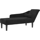 vidaXL Chaise longue met kussens fluweel zwart