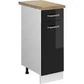 Vicco Keukenonderkast R-Line Zwart hoogglans 30 cm , WB Eik, Model 45890
