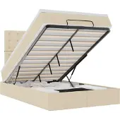 vidaXL Ottoman bed met matras 120x200cm stof crèmekleurig