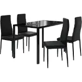 Vicco Eettafel set Grand Zwart 120 x 75 cm Set van 4, Model 40758