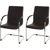 MCW Set van 2 vergaderstoelen Samara, bezoekersstoel sledemodel ~ bruin