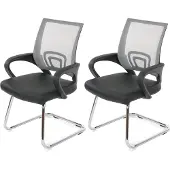 Mendler Set van 2 vergaderstoelen Ancona, bezoekersstoel, kunstleer MVG-gecertificeerd ~ grijs