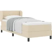 vidaXL Boxspring bed met hoofdeinde Crème 80 x 200 cm Stof