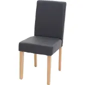 MCW Littau eetkamerstoel, keukenstoel, kunstleer ~ grijs mat, lichte poten